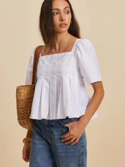 COMMENSE Pleated Crew Neck Blouse* Blouses & Shirts|Tops