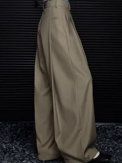 COMMENSE Pleated Draped Pants Without Belt* Pants|Bottoms