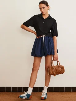 COMMENSE Pleated Drawstring Bubble Mini Skirt* Skirts|Bottoms