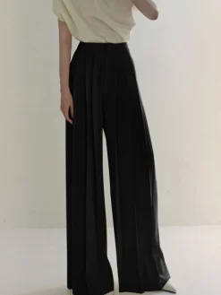 COMMENSE Pleated High Waist Wide Leg Pants* Wide Leg|Pants