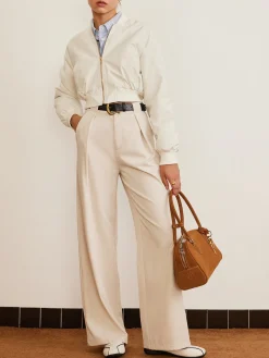 COMMENSE Pleated High-Waist Belted Pants* Pants|Bottoms