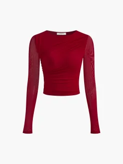 COMMENSE Pleated Jersey Blouse* Blouses & Shirts|Tops