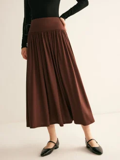 COMMENSE Pleated Jersey Midi Skirt* Skirts|Bottoms