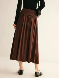 COMMENSE Pleated Jersey Midi Skirt* Skirts|Bottoms