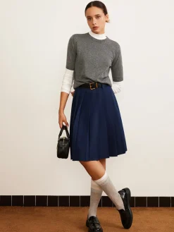COMMENSE Pleated Midi Skirt With Belt* Skirts|Bottoms