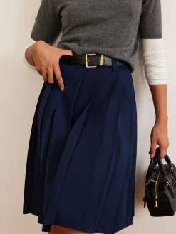 COMMENSE Pleated Midi Skirt With Belt* Skirts|Bottoms