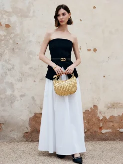 COMMENSE Pleated Plain Maxi Skirt* Skirts|Bottoms