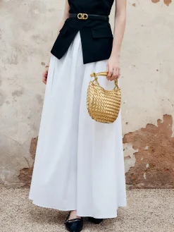 COMMENSE Pleated Plain Maxi Skirt* Skirts|Bottoms