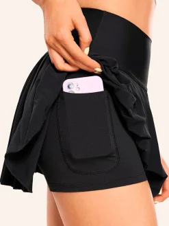 COMMENSE Pleated Pocket Lined Active Skirt* Skirts|Activewear