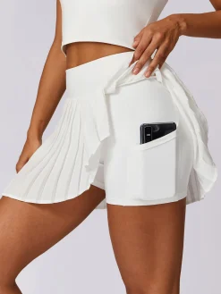 COMMENSE Pleated Pockets Active Skirt* Skirts|Activewear
