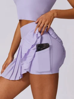 COMMENSE Pleated Pockets Active Skirt* Skirts|Activewear
