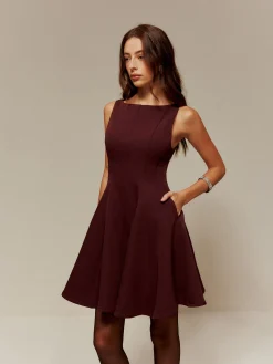 COMMENSE Pleated Pockets Tank Short Dress* Cocktail & Party Dresses|Short Dresses