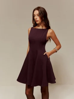 COMMENSE Pleated Pockets Tank Short Dress* Cocktail & Party Dresses|Short Dresses