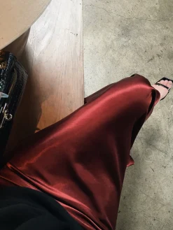 COMMENSE Pleated Satin Maxi Skirt* Skirts|Bottoms