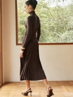 COMMENSE Pleated Suede Skirt* Skirts|Bottoms