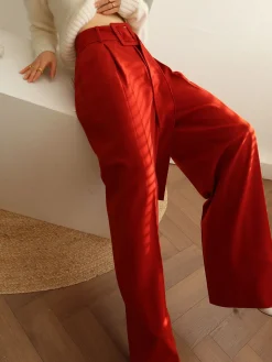 COMMENSE Pleated Wide Belted Pants* Pants|Bottoms