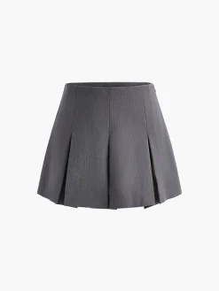COMMENSE Pleated Zipper Mini Skirt* Skirts|Bottoms
