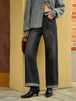COMMENSE Pockets Straight Denim Pants* Pants|Denim