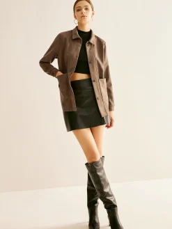 COMMENSE Pockets Suede Polo Shirt* Blouses & Shirts|Tops