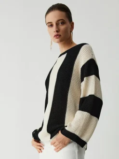 COMMENSE Pointelle Stripe Sweater* Sweater Tops|Sweaters & Cardigans