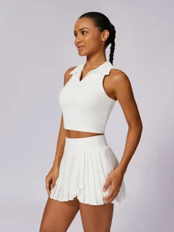 COMMENSE POLO Lapel Skinny Tank Top* Tank Tops & Camis|Activewear