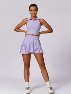 COMMENSE POLO Lapel Skinny Tank Top* Tank Tops & Camis|Activewear
