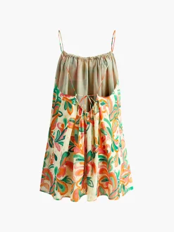 COMMENSE Print Backless Cami Short Dress* Vacation Dresses|Summer Dresses