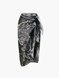 COMMENSE Print Chiffon Cover Up* Swimwear|Tops