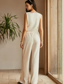 COMMENSE Print Knotted Tassel Pants Set* Pants Sets|Matching Sets