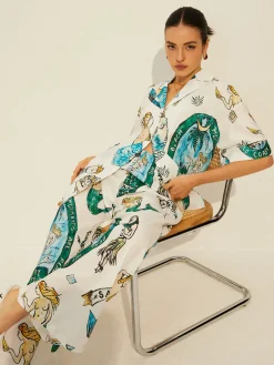COMMENSE Print Pockets Short Sleeve Pants Set* Pants Sets|Matching Sets