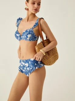 COMMENSE Print Ruffle Bikini Set* Swimwear|Matching Sets