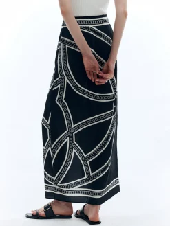 COMMENSE Print Split Vintage Skirt* Skirts|Bottoms