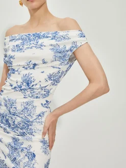 COMMENSE Print Straight Neck Split Dress* Vacation Dresses|Summer Dresses