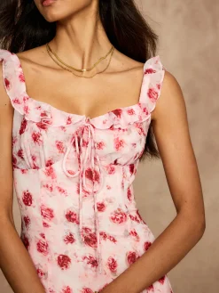 COMMENSE Printed Backless Tie Flowy Dress* Vacation Dresses|Summer Dresses