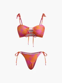COMMENSE Printed Circle Cutout Bikini Set* Swimwear|Tops