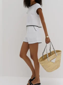 COMMENSE Pure Cotton Contrast Trim Shorts Set* Shorts Sets|Shorts