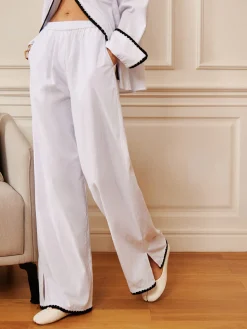 COMMENSE Pure Cotton Contrast Trim Cozy Pants* Long Sleeve Sets|Pants