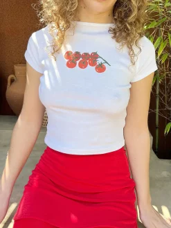 COMMENSE Pure Cotton Fruit Printed T-Shirt* T-shirts|Tops