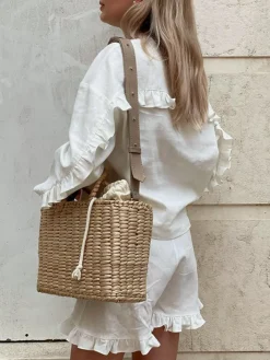 COMMENSE Pure Cotton Ruffle Decor Shorts Set* Shorts Sets|Shorts
