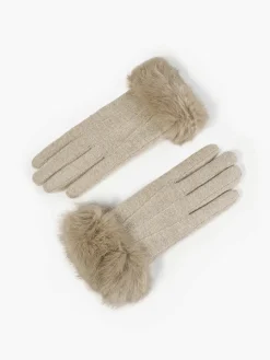COMMENSE Rabbit Fur Wrist Cashmere Gloves* Accessories