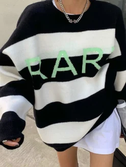 COMMENSE Rare Oversized Stripe Sweater* Sweater Tops|Sweaters & Cardigans