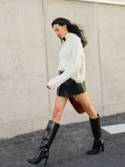 COMMENSE Raw Hem Turtleneck Sweater* Sweater Tops|Sweaters & Cardigans