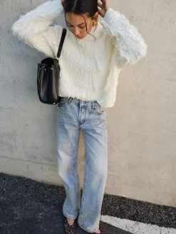 COMMENSE Raw Hem Turtleneck Sweater* Sweater Tops|Sweaters & Cardigans