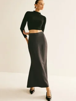 COMMENSE Regular Fit Back Split Skit* Skirts|Bottoms