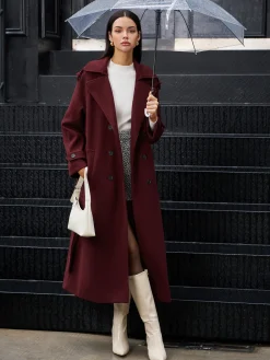 COMMENSE Regular Tweed Long Coat* Outerwear|Coats