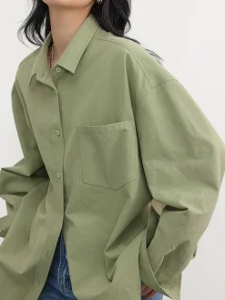 COMMENSE Relaxed Oversized Cotton Shirt* Blouses & Shirts|Tops