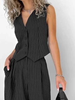 COMMENSE Relaxed Striped Suit Pants Set* Pants Sets|Matching Sets