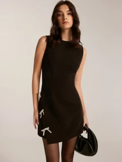 COMMENSE Removable Rhinestone-Bow Tank Dress* Black Dresses|Casual Dresses