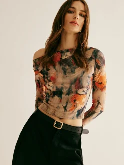 COMMENSE Retro Asymmetrical Collar Crop Blouse* Crop Tops|Blouses & Shirts