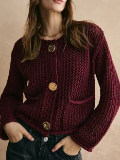 COMMENSE Retro Button Down Hollow Cardigan* Cardigans|Sweaters & Cardigans